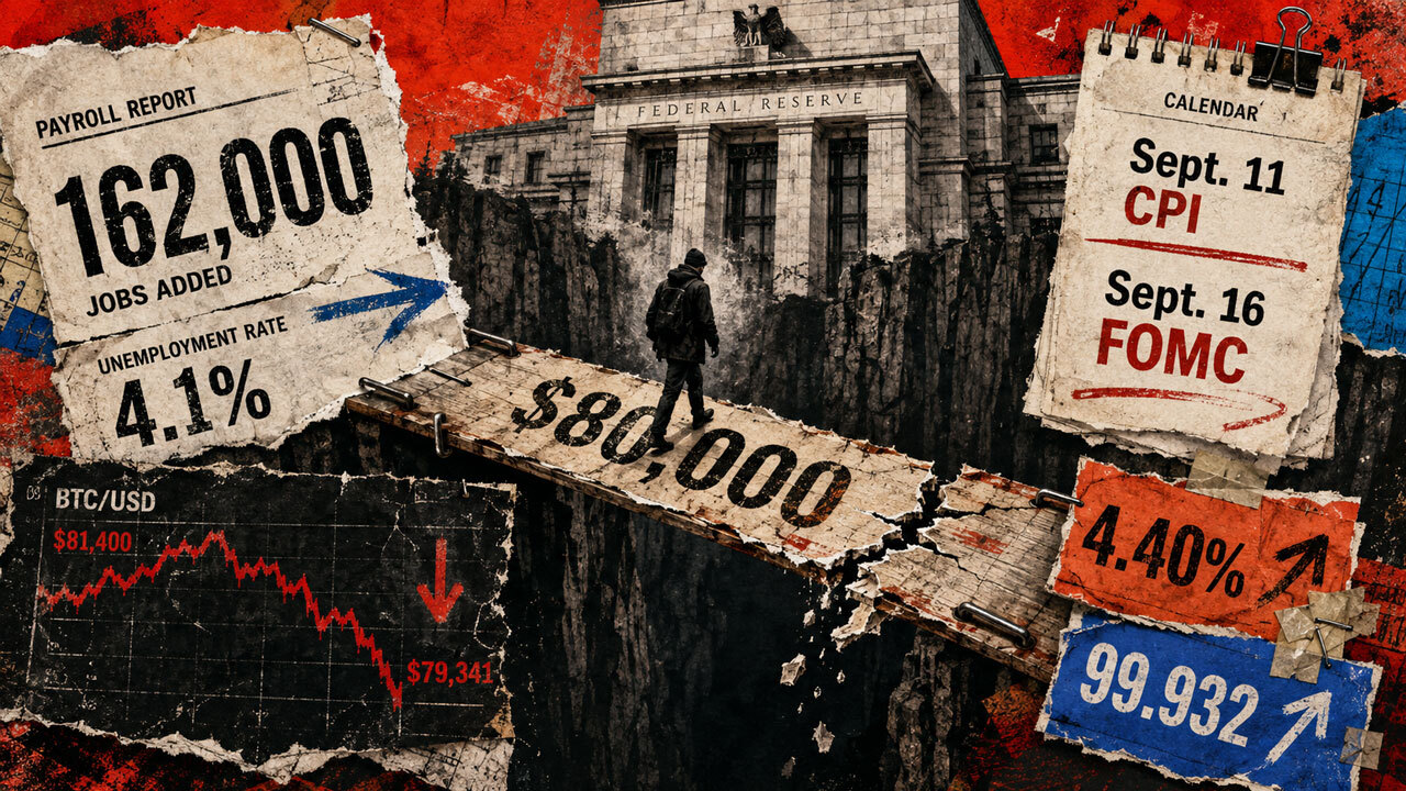 Bitkoinas nukrenta žemiau 80 000 USD, nes karštas JAV darbo užmokestis atgaivina FED didėjimo riziką