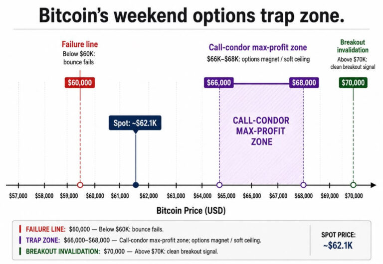 Bitcoin savaitgalio ralis stringa ties 66 000 USD riba