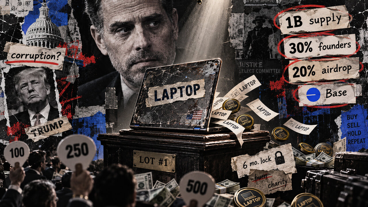 Hunter Biden’s LAPTOP memecoin: paleidimas ir tokenomika