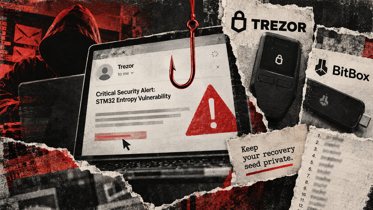 Užpuolikai išnaudoja netikrą STM32 pažeidžiamumo įspėjimą, kad nukreiptų į Trezor ir BitBox turėtojus